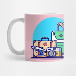 Traveling Time Cartoon Vector Icon Illustration Mug